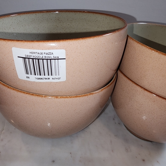 Set of 2 NEW Denby Heritage Piazza Deep Noodle Bowls - Made in England - Picture 2 of 5